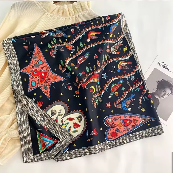 Colorful Patterned Scarf - Picture 2 of 5